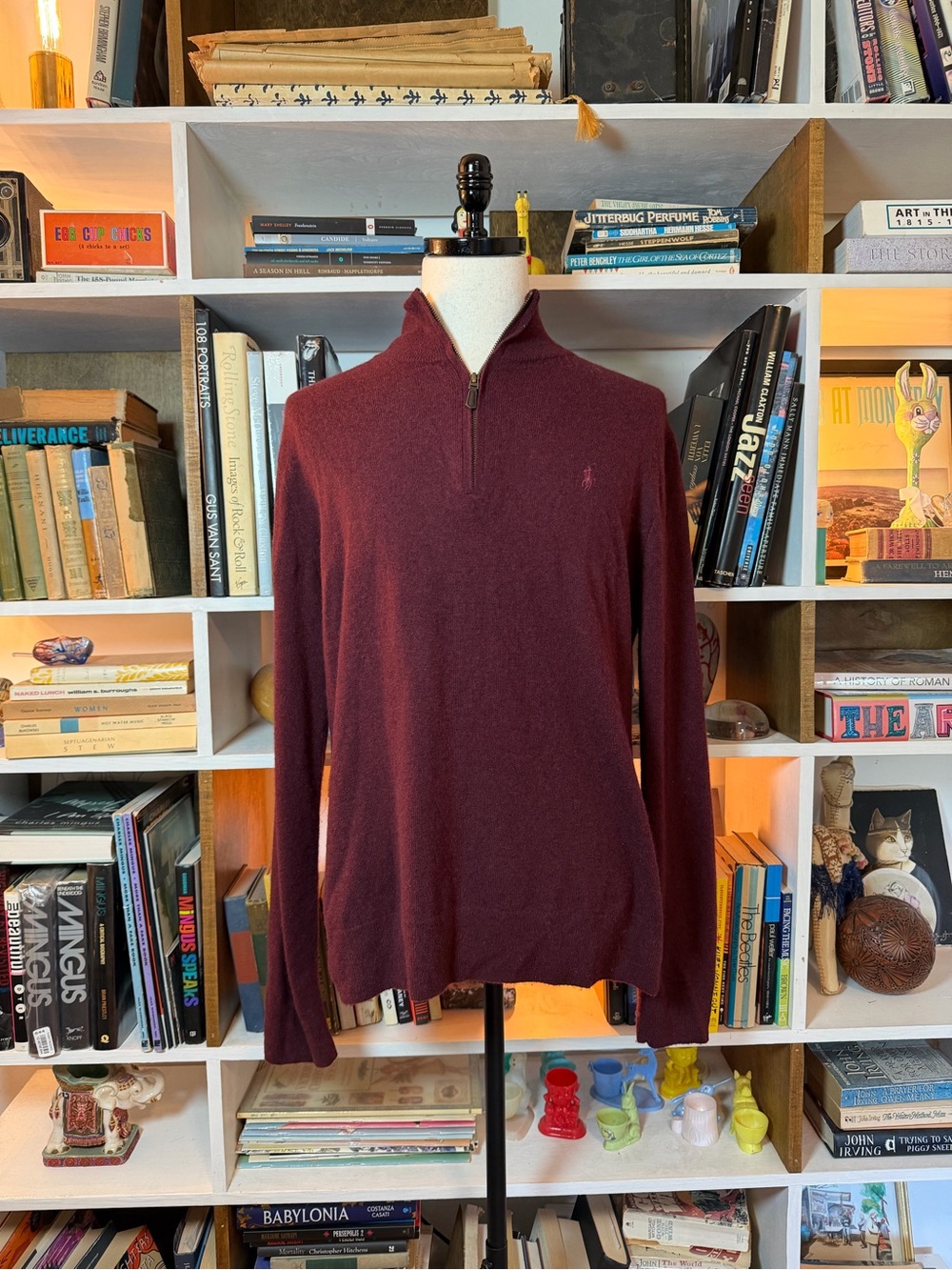 Polo Ralph Lauren Men's Half-Zip Sweater in Burgundy